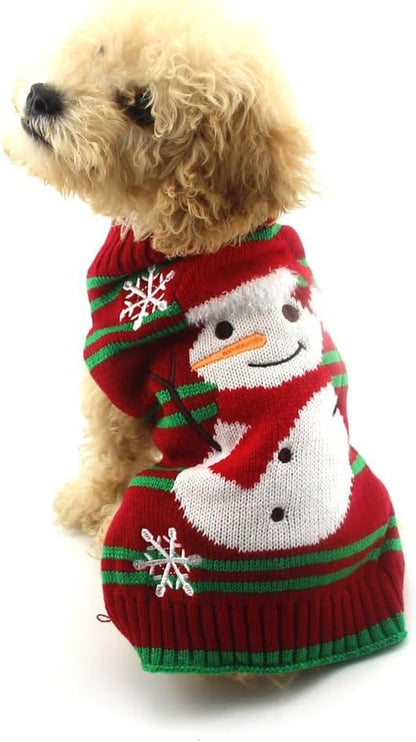 Dog Snow Sweaters Snowman Sweaters Xmas Dog Holiday Sweaters New Year Christmas Sweater Pet Clothes for Small Dog and Cat(Snowman,Xs)