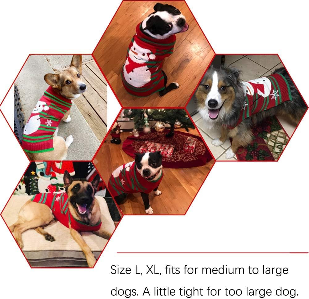 Dog Snow Sweaters Snowman Sweaters Xmas Dog Holiday Sweaters New Year Christmas Sweater Pet Clothes for Small Dog and Cat (Snowman,M)