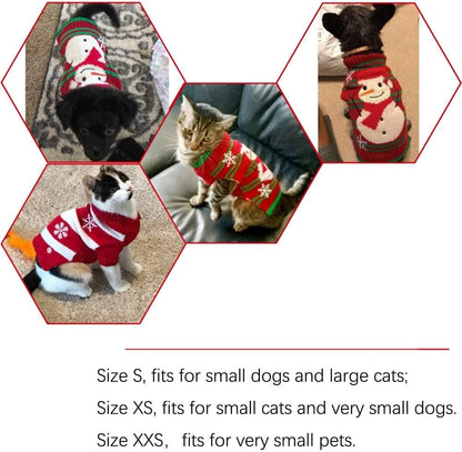 Dog Snow Sweaters Snowman Sweaters Xmas Dog Holiday Sweaters New Year Christmas Sweater Pet Clothes for Small Dog and Cat(Snowman,Xs)